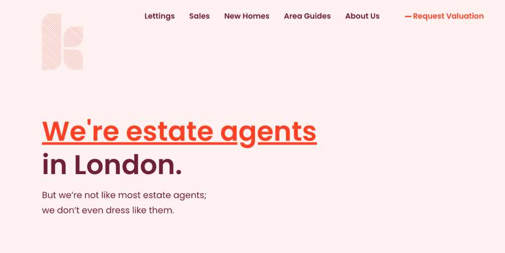 Keaton's real-estate agency home page 